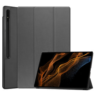 Cover2day Cover2day - Tablet Hoes geschikt voor Samsung Galaxy Tab S8 Ultra (2022) - Auto Wake Functie - Tri-Fold Book Case - Grijs