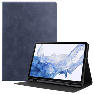 Cover2day Cover2day - Hoes geschikt voor Samsung Galaxy Tab S8 (2022) - PU Leer Folio Book Case - Donker Blauw