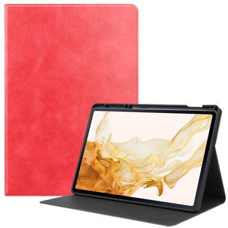 Cover2day Cover2day - Hoes geschikt voor Samsung Galaxy Tab S8 Plus (2022) - PU Leer Folio Book Case - Rood