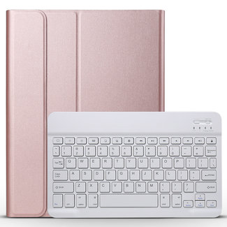 Cover2day iPad Air 10.9 inch 2020 Case - Detachable Bluetooth Wireless QWERTY Keyboard Case - Rose Gold