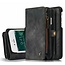 CaseMe - Telefoonhoesje geschikt voor iPhone SE 2022 - 2 in 1 Wallet Book Case - Zwart