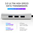 USB Splitter - USB Hub 3.0 - 4 Poorten - USB 3.0 aansluiting - Aluminium - Zilver