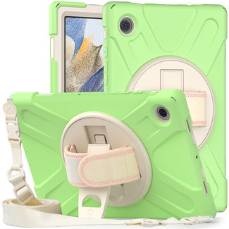 Cover2day Cover2day - Tablet Hoes geschikt voor Samsung Galaxy Tab A8 (2021) - 10.5 Inch - Hand Strap Armor Case - Licht Groen