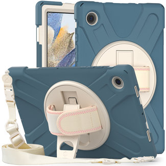 Cover2day Cover2day - Tablet Hoes geschikt voor Samsung Galaxy Tab A8 (2021) - 10.5 Inch - Hand Strap Armor Case - Cyaan