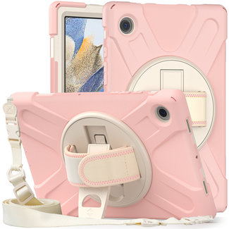 Cover2day Cover2day - Tablet Hoes geschikt voor Samsung Galaxy Tab A8 (2021) - 10.5 Inch - Hand Strap Armor Case - Licht Roze