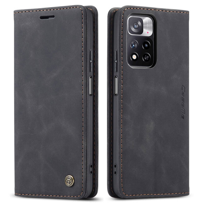 CaseMe - Hoesje geschikt voor Xiaomi Redmi Note 11 Pro  - Wallet Book Case - Magneetsluiting - Zwart