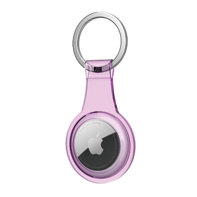 Case2go - Apple Airtag key fob case - Airtag case - Silicone - Transparent Pink