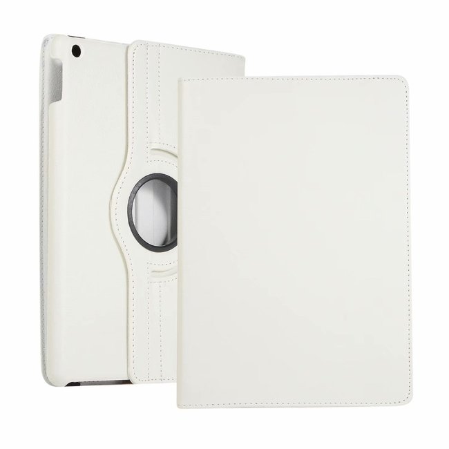 Case2go - Tablet cover suitable for iPad 2021 - 10.2 Inch - Rotatable Book Case Cover - White