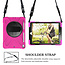 Tablet hoes geschikt voor iPad 2021 - 10.2 Inch - Hand Strap Armor Case - Magenta