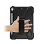 Case2go - Tablet cover suitable for iPad 2021 - 10.2 Inch - Hand Strap Armor Case - Black