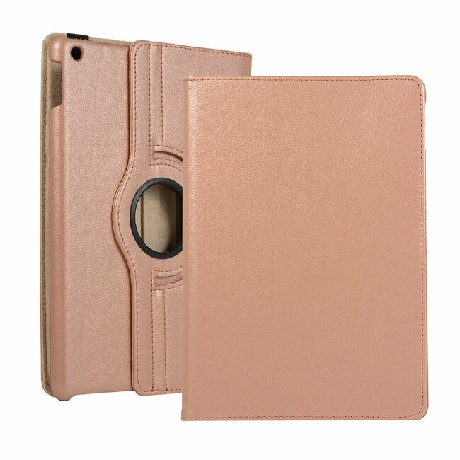 Case2go - Tablet cover suitable for iPad 2021 - 10.2 Inch - Rotatable Book Case Cover - Rose Gold