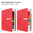 Case2go - Tablet cover suitable for iPad 2021 - 10.2 Inch - PU Leather Folio Book Case - Red