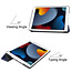 Case2go - Tablet cover suitable for iPad 2021 - 10.2 Inch - Tri-Fold Book Case - Dark Blue