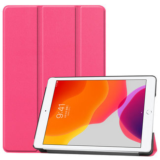 Cover2day Case2go - Tablet cover suitable for iPad 2021 - 10.2 Inch - Tri-Fold Book Case - Magenta