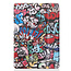 Case2go - Tablet cover suitable for iPad 2021 - 10.2 Inch - Tri-Fold Book Case - Graffiti