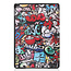 Case2go - Tablet cover suitable for iPad 2021 - 10.2 Inch - Tri-Fold Book Case - Graffiti