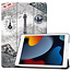 Tablet hoes geschikt voor iPad 2021 - 10.2 Inch - Tri-Fold Book Case - Eiffeltoren