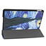 Case2go - Tablet cover suitable for iPad 2021 - 10.2 Inch - Tri-Fold Book Case - Starry Sky