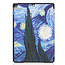 Case2go - Tablet cover suitable for iPad 2021 - 10.2 Inch - Tri-Fold Book Case - Starry Sky