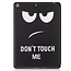Case2go - Tablet cover suitable for Apple iPad 2021 - 10.2 inch - Tri-Fold Book Case - Apple Pencil Holder - Don't Touch Me
