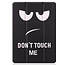 Case2go - Tablet cover suitable for Apple iPad 2021 - 10.2 inch - Tri-Fold Book Case - Apple Pencil Holder - Don't Touch Me