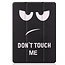 Tablet hoes geschikt voor Apple iPad 2021 - 10.2 inch - Tri-Fold Book Case - Apple Pencil Houder - Don't Touch Me