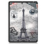 Case2go - Tablet cover suitable for Apple iPad 2021 - 10.2 inch - Tri-Fold Book Case - Apple Pencil Holder - Eiffel Tower