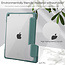 Case2go - Tablet cover suitable for iPad 2021 - 10.2 Inch - Transparent Case - Tri-fold Back Cover - Dark Green