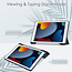 Case2go - Tablet cover suitable for iPad 2021 - 10.2 Inch - Transparent Case - Tri-fold Back Cover - Dark Blue