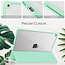 Case2go - Tablet cover suitable for iPad 2021 - 10.2 Inch - Transparent Case - Tri-fold Back Cover - Mint Green