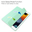 Case2go - Tablet cover suitable for iPad 2021 - 10.2 Inch - Transparent Case - Tri-fold Back Cover - Mint Green