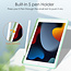 Case2go - Tablet cover suitable for iPad 2021 - 10.2 Inch - Transparent Case - Tri-fold Back Cover - Mint Green