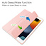 Case2go - Tablet cover suitable for iPad 2021 - 10.2 Inch - Transparent Case - Tri-fold Back Cover - Pink