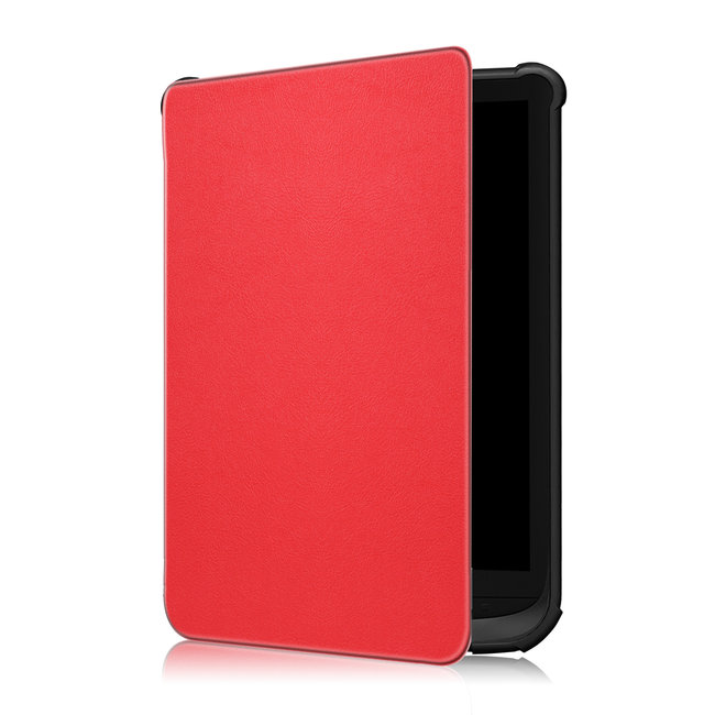 Case2go - Case for PocketBook Touch HD 3 - Slim Tri-Fold Book Case -with Auto Sleep Wake Function - Red