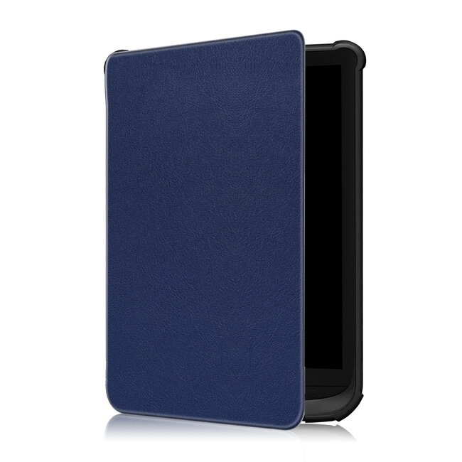 Case2go - Case for PocketBook Touch Lux 5 - Slim Tri-Fold Book Case -with Auto Sleep Wake Function - Dark Blue