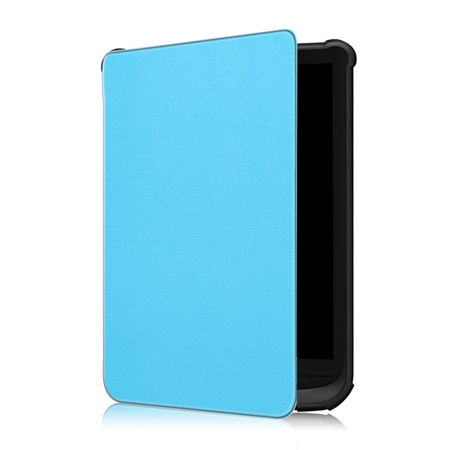 Case2go - Case for PocketBook Touch Lux 5 - Slim Tri-Fold Book Case -with Auto Sleep Wake Function - Light Blue