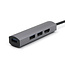 USB-C naar USB Splitter &amp; HDMI Adapter USB Hub 3.0 - 4 Poorten - 4K- USB-C aansluiting - Aluminium - Grijs