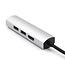 USB-C naar USB Splitter &amp; HDMI Adapter USB Hub 3.0 - 4 Poorten - 4K- USB-C aansluiting - Aluminium - Zilver