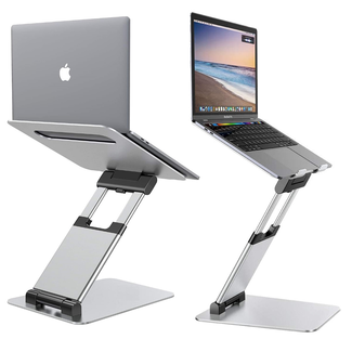 Cover2day Ergonomic  Laptop Stand -  Adjustable Height from 2.1" to 19" - Sit to Stand Laptop Holder - All Laptops Tablets 10-17" - Aluminium