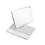 Case2go - Bluetooth keyboard Tablet cover suitable for iPad 2021 - 10.2 Inch - QWERTY - with Touchpad & Keyboard lighting - 360 degrees rotatable - Silver