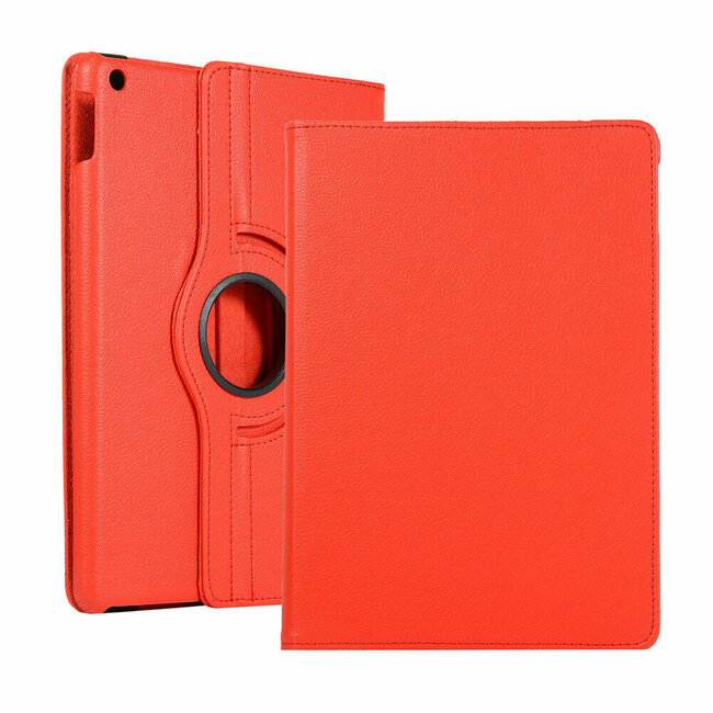 Case2go - Tablet cover suitable for iPad 2021 - 10.2 Inch - Rotatable Book Case Cover - Red