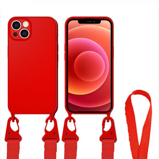 Cover2day Case With Cord suitable for Apple iPhone 13 Pro Max - TPU Case - Silicone Back Cover - Red
