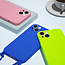 Hoesje Met Koord geschikt voor Apple iPhone 13 Pro - TPU Case - Siliconen Back Cover - Donker Blauw