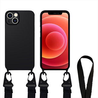Cover2day Case With Cord suitable for Apple iPhone 13 Pro - TPU Case - Silicone Back Cover - Black