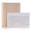 Case2go - Bluetooth keyboard Tablet cover suitable for iPad 2021 - 10.2 Inch - Keyboard Case with Stylus Pen Holder - Gold