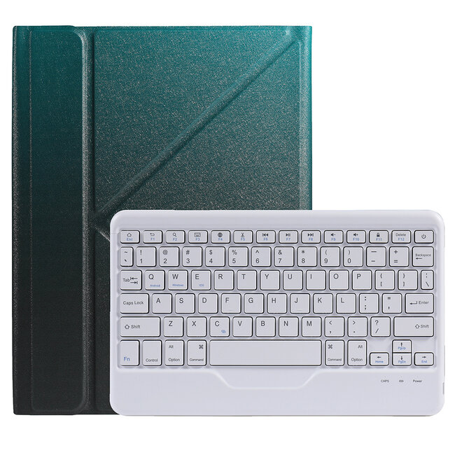 Case2go - Wireless Bluetooth keyboard Tablet case suitable for iPad 2021 - 10.2 Inch with Stylus Pen Holder - Blue and Black