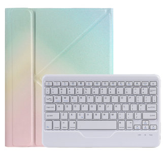 Cover2day Case2go - Wireless Bluetooth keyboard Tablet cover suitable for iPad 2021 - 10.2 Inch with Stylus Pen Holder - Rainbow