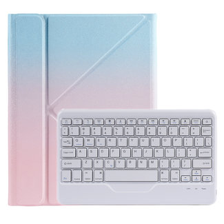 Cover2day Case2go - Wireless Bluetooth keyboard Tablet cover suitable for iPad 2021 - 10.2 Inch with Stylus Pen Holder - Blue and Pink