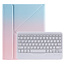 Case2go - Wireless Bluetooth keyboard Tablet cover suitable for iPad 2021 - 10.2 Inch with Stylus Pen Holder - Blue and Pink