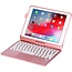 Case2go - Case for iPad 9.7 (2017/2018) - QWERTY - Bluetooth Keyboard Folio Cover - with Touchpad & Keyboard Backlight - Rosé Gold